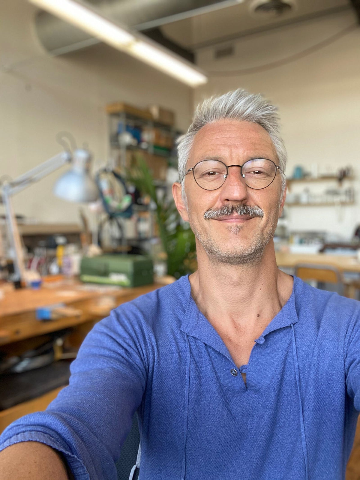 Ted Deltour, founder of Trésors de St Barth, in his Montreal jewelry workshop