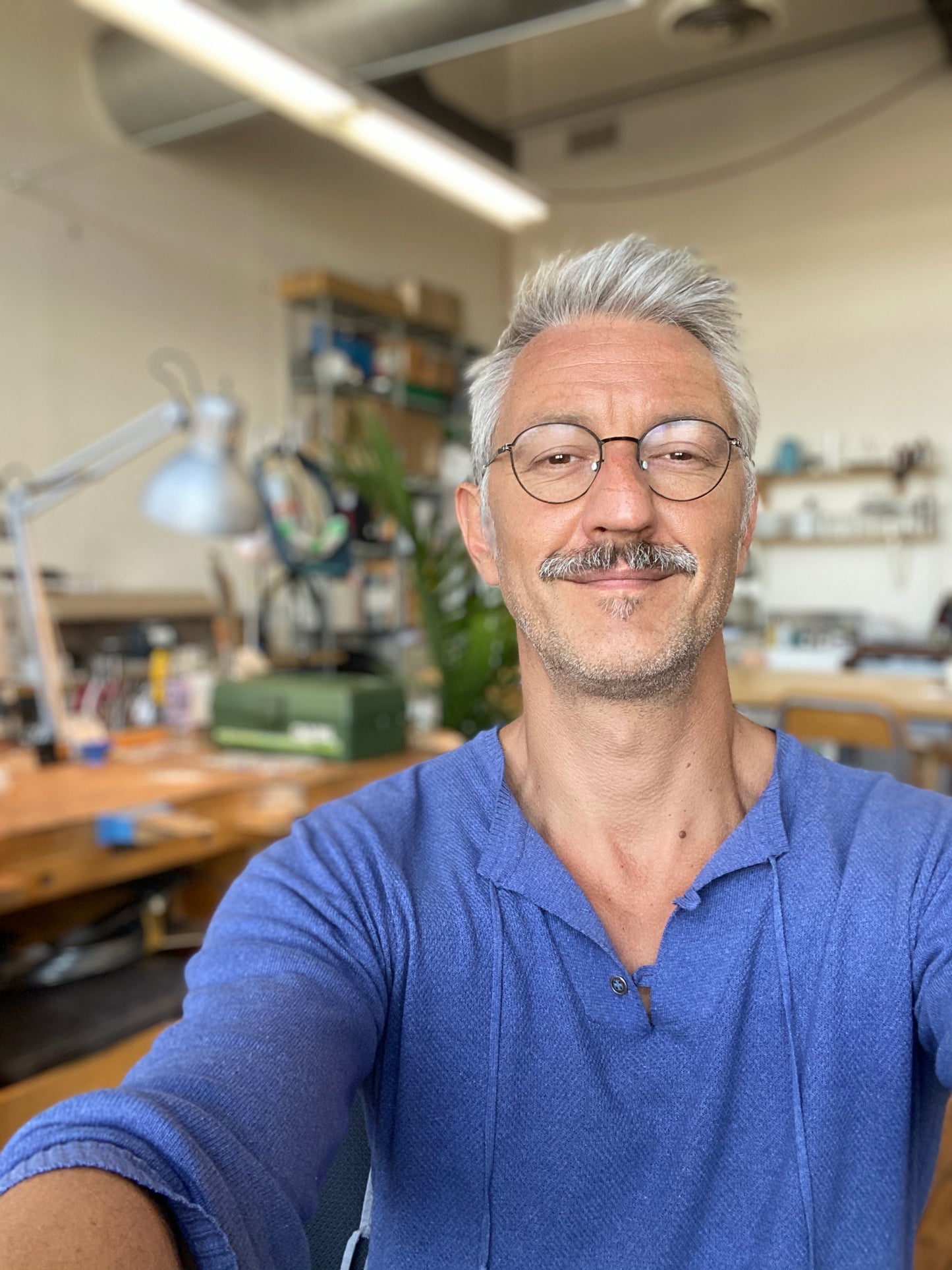 Ted Deltour, founder of Trésors de St Barth, in his Montreal jewelry workshop