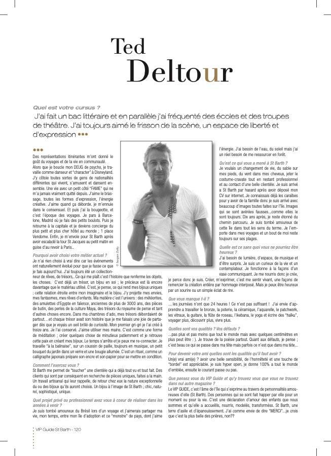 VIP Guide St Barth magazine 2013 interview with Ted Deltour, page 1