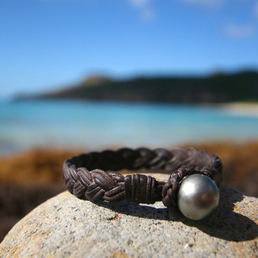 Capri Woven Leather Bracelet Light Blue - Stolen Riches