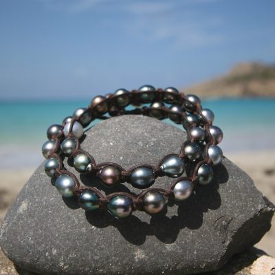double leather wrap St Barths jewelry