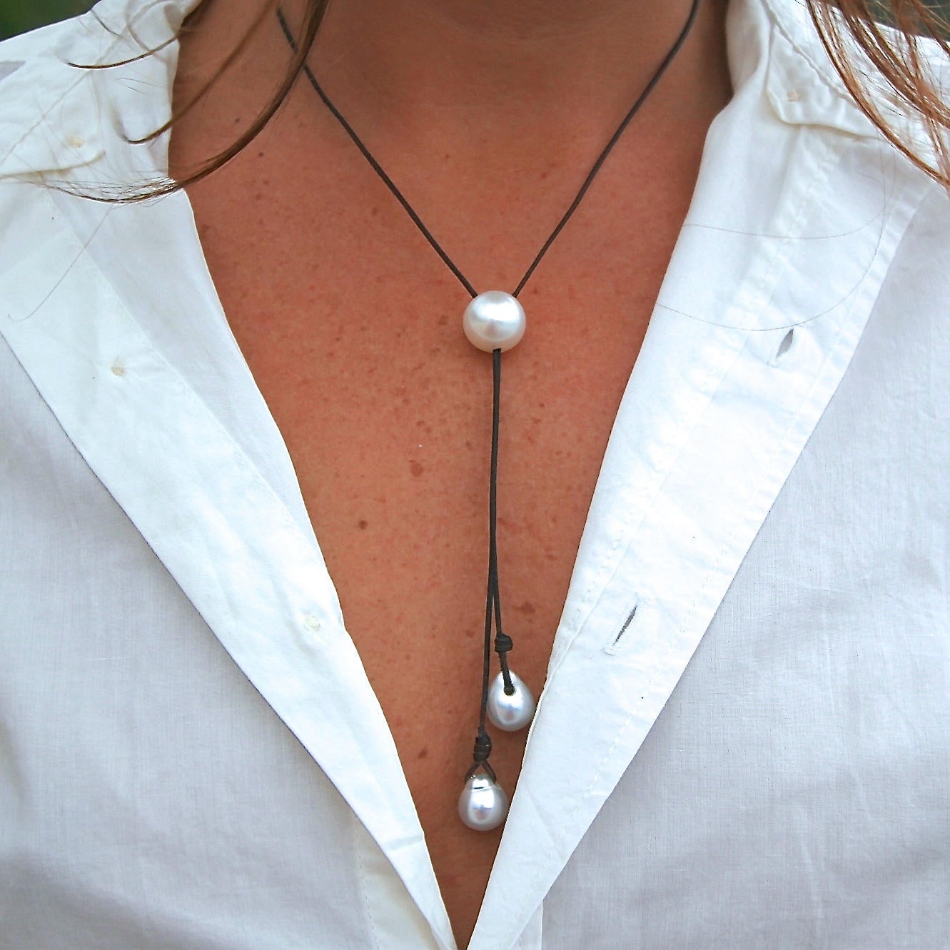 pearls pendant necklace St Barth jewelry