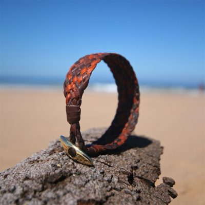 St Barths jewelry leather and gold bracelet