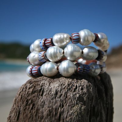 pearls leather bracelet st barth jewelry