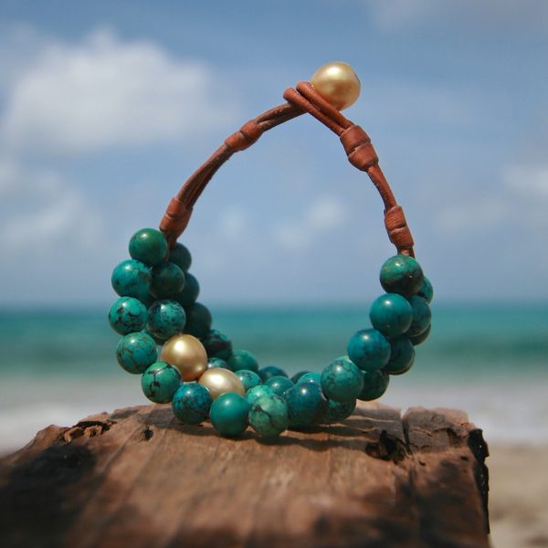 Turquoise and gold st barth jewelry