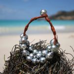 St Barths pearl leather jewelry bracelet