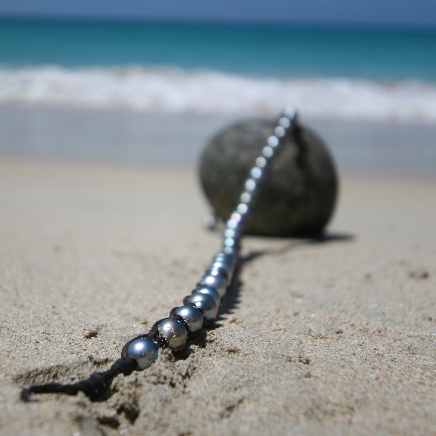 double wrap pearls leather bracelet