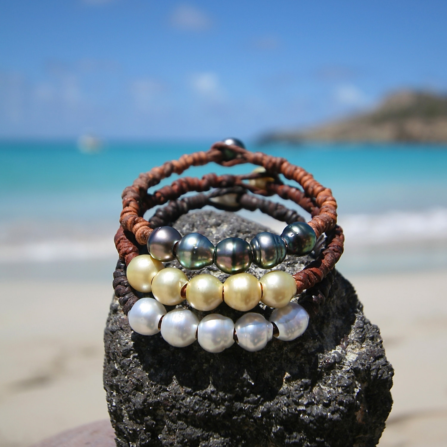multicolor pearls bracelet St Barths jewelry