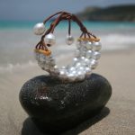 white pearls leather St Barth jewelry